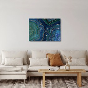 Obraz na szkle - Zielono - niebieski marmur (70x50 cm)