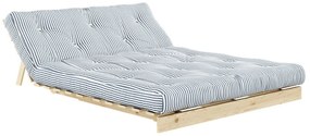 Biała/jasnoniebieska rozkładana sofa 140 cm Roots - Karup Design