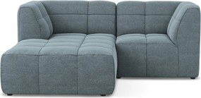 Niebieski narożnik z materiału bouclé (lewostronny/z szezlongiem) Aloha – Makamii