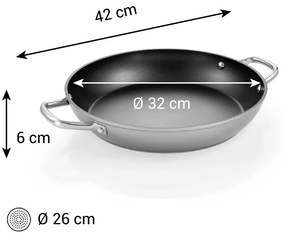 Tescoma Patelnia GrandCHEF+ średnica 32 cm, 2uchwyty, śred. 32 cm
