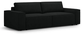 Czarna rozkładana sofa z materiału bouclé 247 cm Jodie – Micadoni Home