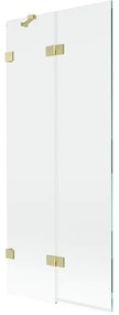 Mexen Lunar parawan nawannowy 2-skrzydłowy lewy 80 x 150 cm, transparent, złoty szczotkowany - 897-080-100-55-00-L