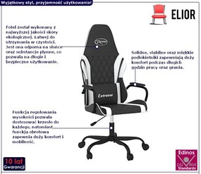 Czarno-biały fotel gamingowy - Miedziana 4X