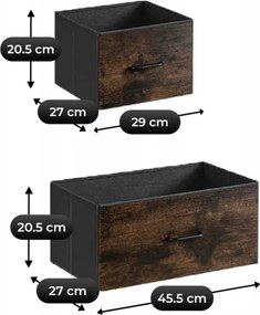 Komoda z Szufladami HUDSON 98 cm Dąb Rustykalny/Czarny Loftowa