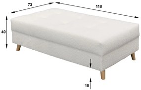 Biały puf z materiału bouclé Ariella – Ropez