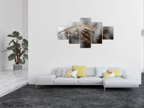 Obraz kropli na roślinie (125x70 cm)