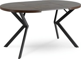 Stół rozkładany w stylu industrialnym Lugo 90-190 cm, orzech/czarny