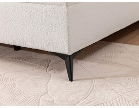 Białe łóżko kontynentalne ze schowkiem 160x200 cm Ornes – Ropez