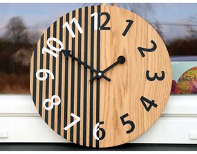 Zegar na ścianę nowoczesny drewniany z cichym mechanizmem okrągły solidny