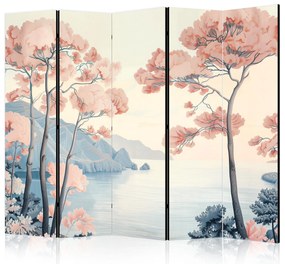 Parawan akustyczny Pejzaże 225x172 cm 5-częściowy biały ARTGEIST B