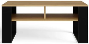 Ława Z Lamelami I Półką Dąb Artisan + Czarny T2-B31