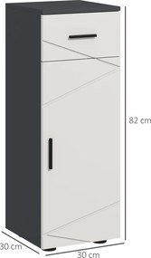 kleankin Szafka Łazienkowa, Komoda Łazienkowa, Regulowane Półki, Do 25 kg Nośności, Szara