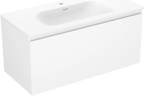 Mexen Orio szafka łazienkowa 100 cm z umywalką Vela, 1 szuflada, biała mat - 91A10-10047-1-BF01-W23M01
