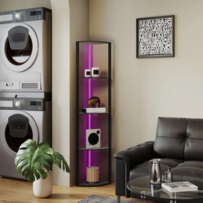 HOMCOM LED Lampa Stojąca 5-poziomowa z Regulacją Jasności, RGB Zmiana Koloru, Pilot