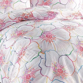 BedTex Pościel satynowa Bloom, 160 x 200 cm, 2x 70 x 80 cm, 160 x 200 cm, 2 szt. 70 x 80 cm