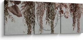 Obraz - Rośliny (z zegarem) (90x30 cm)