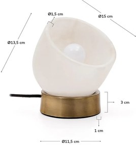 Lampa stołowa w kremowo-mosiężnym kolorze (wysokość 17 cm) Shenli – Kave Home