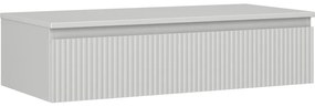 Mexen Rivel szafka łazienkowa podumywalkowa 100 cm z blatem, 1 szuflada, ryflowana , szara mat - 91A20-10023-1-BFC62