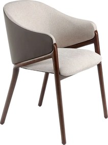 Krzesło z ekoskóry w kolorze beżowym i ciemnej norek 4090 ANGEL CERDA