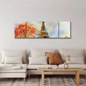 Malowany obraz Wieży Eiffla (170x50 cm)