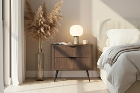 Szafka nocna Edrin 63 cm z szufladami - dąb dunin / czarny