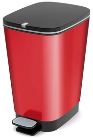 Czerwony plastikowy kosz na śmieci z pedałem 35 l Chic Bin – KIS