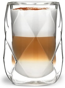 Zestaw 2 szklanek z podwójną ścianką do latté Vialli Design Geo, 250 ml