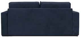Ciemnoniebieska sztruksowa sofa rozkładana Scandic Elbeko