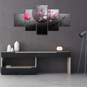 Obraz różowych abstrakcyjnych kul (125x70 cm)
