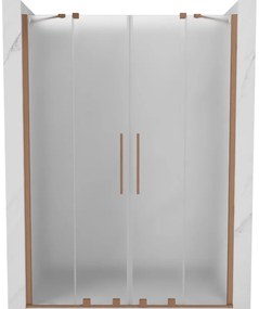 Mexen Velar Duo drzwi prysznicowe rozsuwane 160 cm, szron, miedź szczotkowana - 871-160-000-32-65
