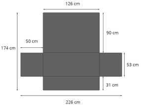 Pokrowiec na sofę WELL, pikowany, mikrofibra, 223 x 179 cm