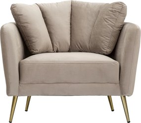 Szarobrązowy aksamitny fotel Kiev – Mauro Ferretti