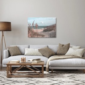Obraz na szkle - Różowa plaża (70x50 cm)