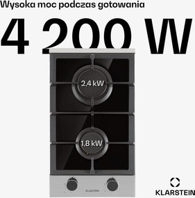 Klarstein Alchemist 30cm Płyta gazowa 2 palniki Srebrny