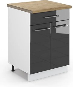 Szafka dolna do kuchni antracyt wysoki połysk 60x60x82 fame-line