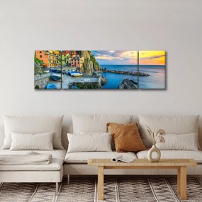 Obraz - Wioska śródziemnomorska (170x50 cm)