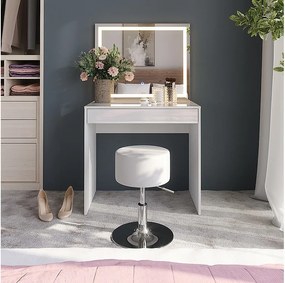 Stół do toalety biały/biały wysoki połysk 81.4x50.1x76 sherry