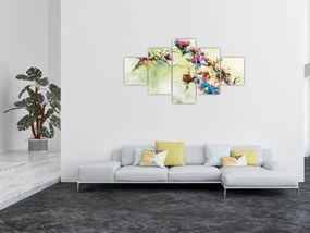 Obraz - malowidło pnącej się kwiaty (125x70 cm)