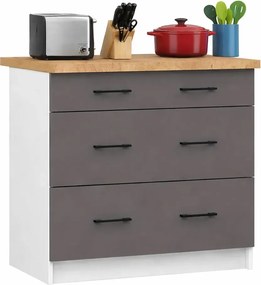 Szara dolna szafka kuchenna z szufladami A7-N77