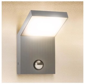 Brilagi - LED zewnętrzny kinkiet z czujnikiem RIANO LED/8W/230V srebrny