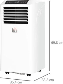 HOMCOM Klimatyzator Mobilny 3w1 - Chłodzenie, Osuszanie, Timer 24h, Pilot, 2,6kW - Komfort w Domu