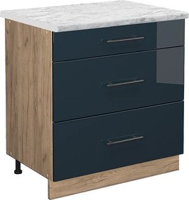 Szafka dolna do kuchni ciemnoniebieski wysoki połysk 80x60x82 fame-line