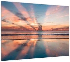 Obraz na szkle promieni słonecznych nad plażą Dayton (70x50 cm)