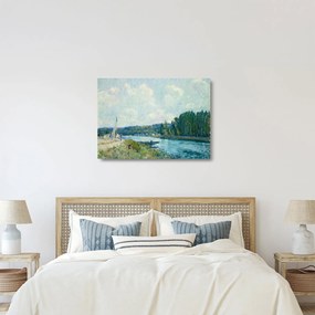 Obraz na szkle - Alfred Sisley, The Banks of the Oise, reprodukcje (70x50 cm)