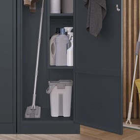 Metalowa szafa gospodarcza AGNES, 500 x 1850 x 500 mm, antracyt