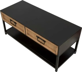 Czarno-naturalna metalowa szafka pod TV 95x38x38 cm Hanoi – Mauro Ferretti