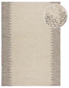 Kremowy dywan z mieszanki wełny tkany ręcznie 80x150 cm Minerals Border – Flair Rugs
