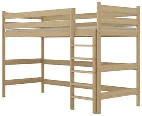 Naturalne drewniane łóżko dziecięce na antresoli - 5 rozmiarów D9-P33