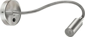 Klasyczny kinkiet OLVAS - czytnik - 5W COB LED - 240lm Y 3K - 35° stopni - 360° flex - ip20 - stal i nikiel satynowany