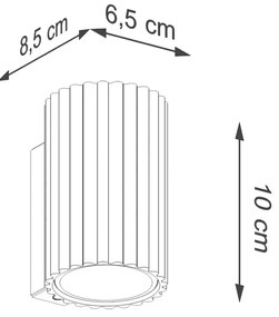 Kinkiet KARBON 10 taupe ryflowany SOLLUX  LIGHTING